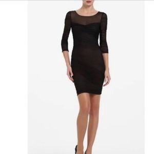 BCBGMaxazria Black Sheer Cocktail Dress- Medium